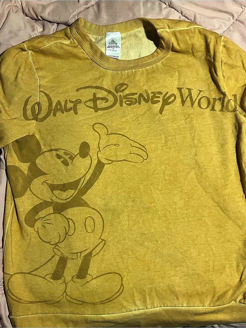 Disney Walt Disney World Mickey Mouse Vintage-Look Pullover Sweatshirt Yellow